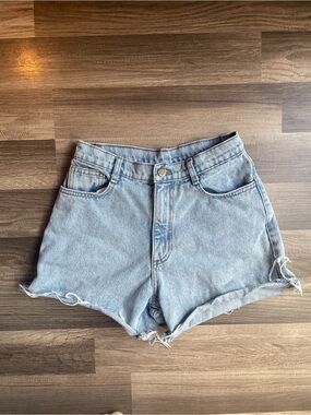 Vintage Blue Denim High-Waist Cutoff Shorts